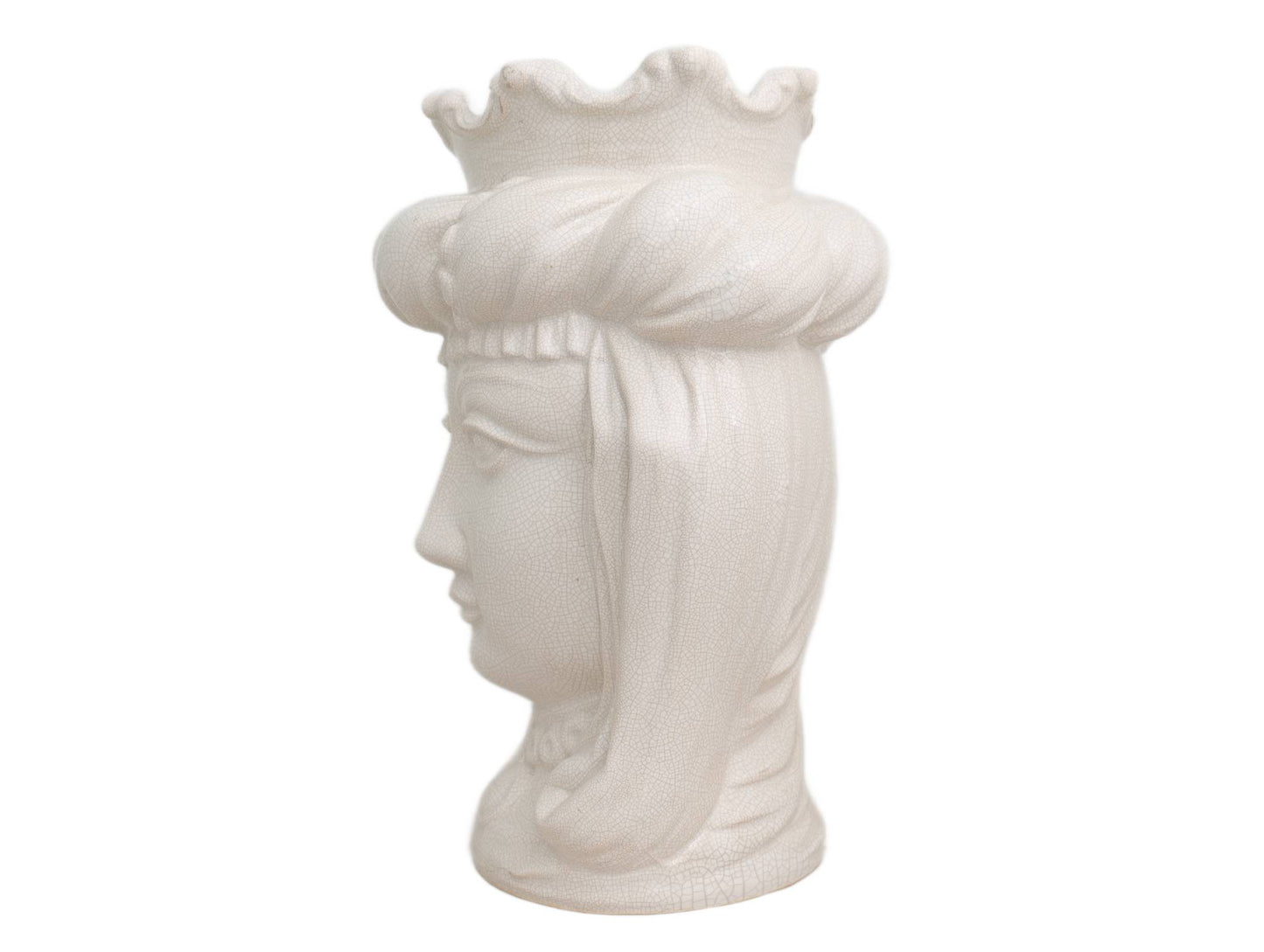 Testa di moro donna bianco lucido crettato h cm 34