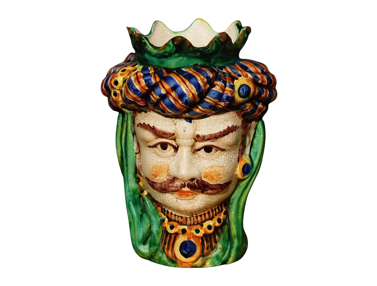 Moor's Head Man Medium Polychrome H 25 cm
