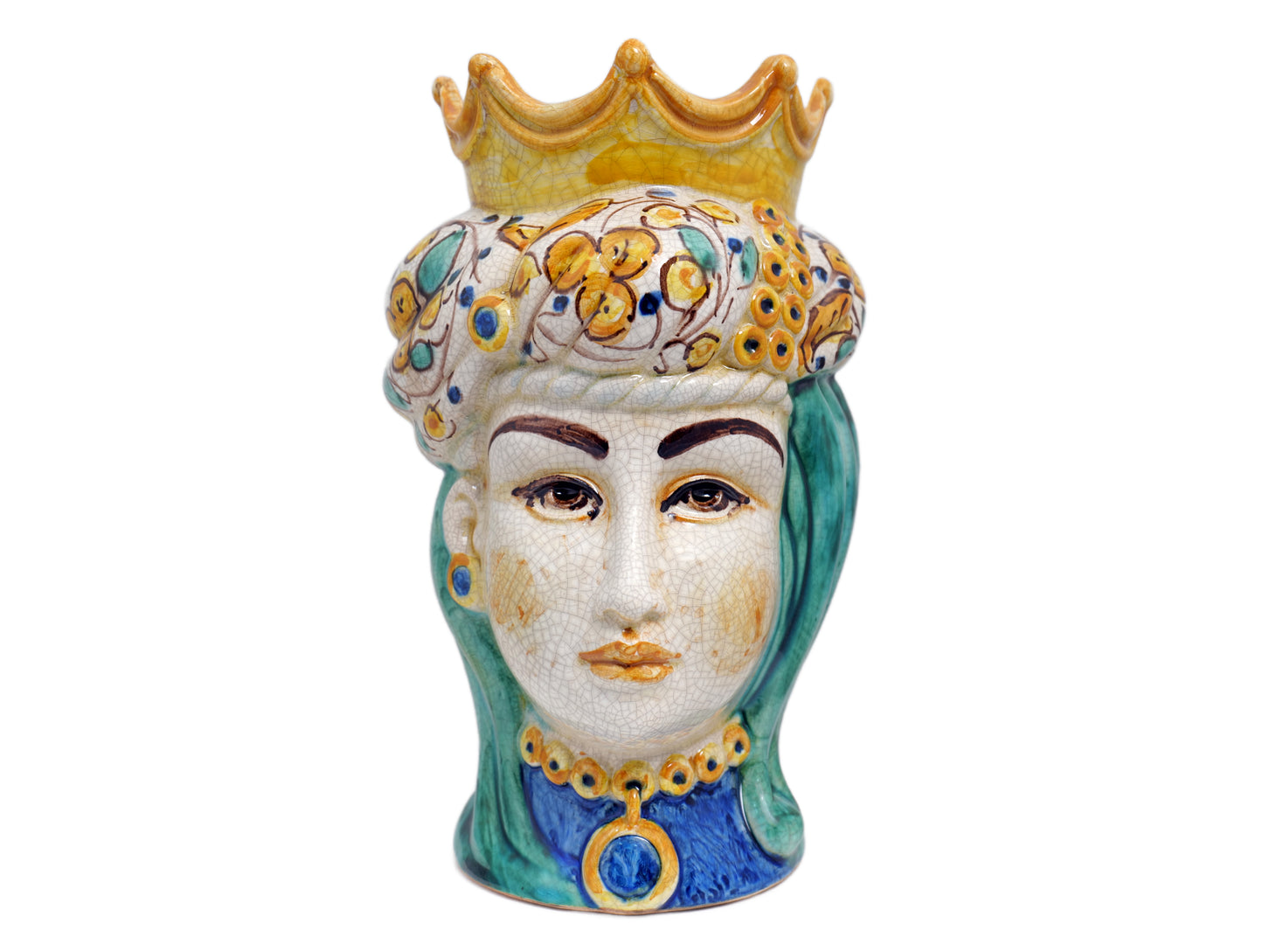 Polychrome Moor's head woman H 25 cm