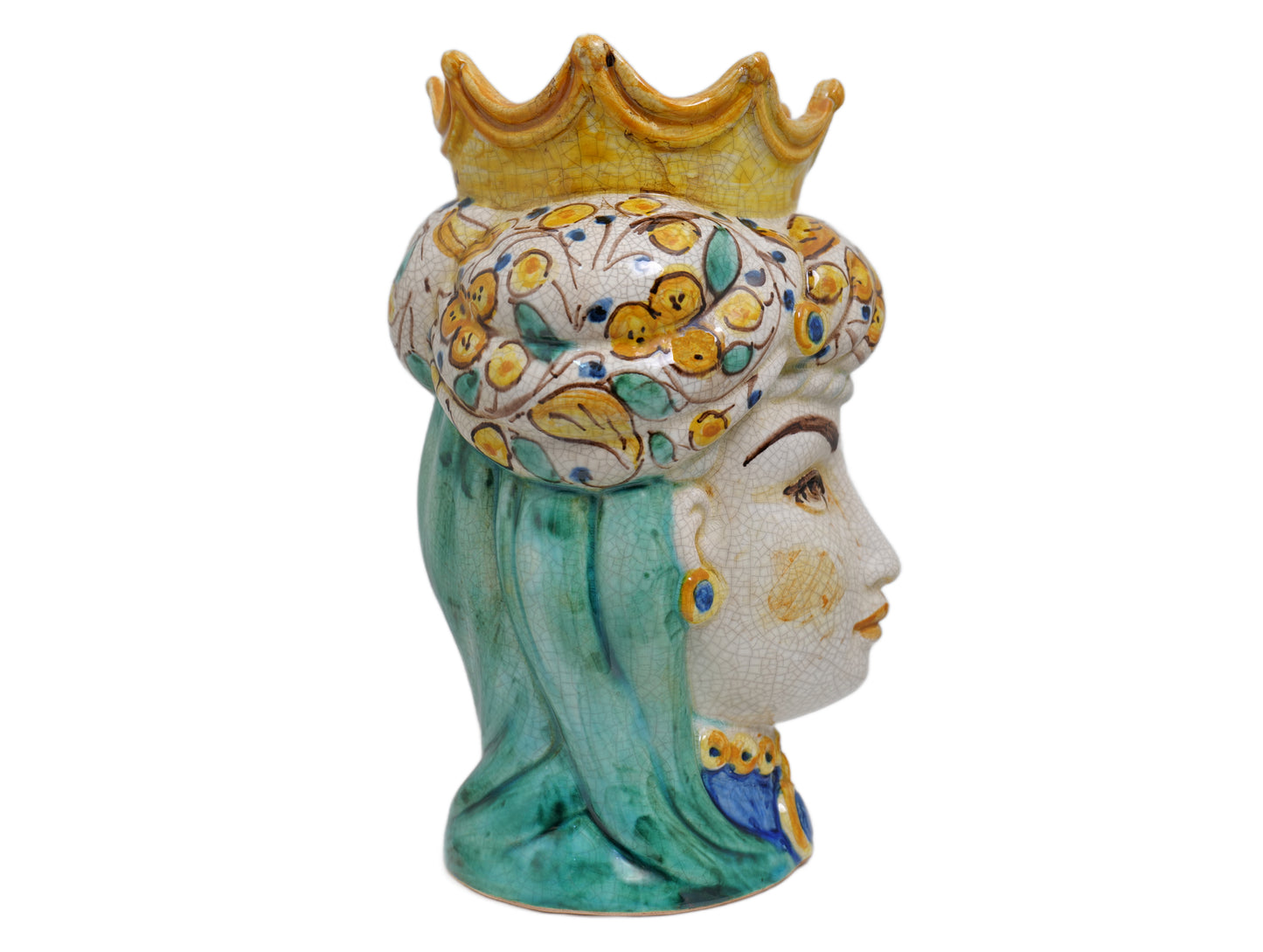 Polychrome Moor's head woman H 25 cm