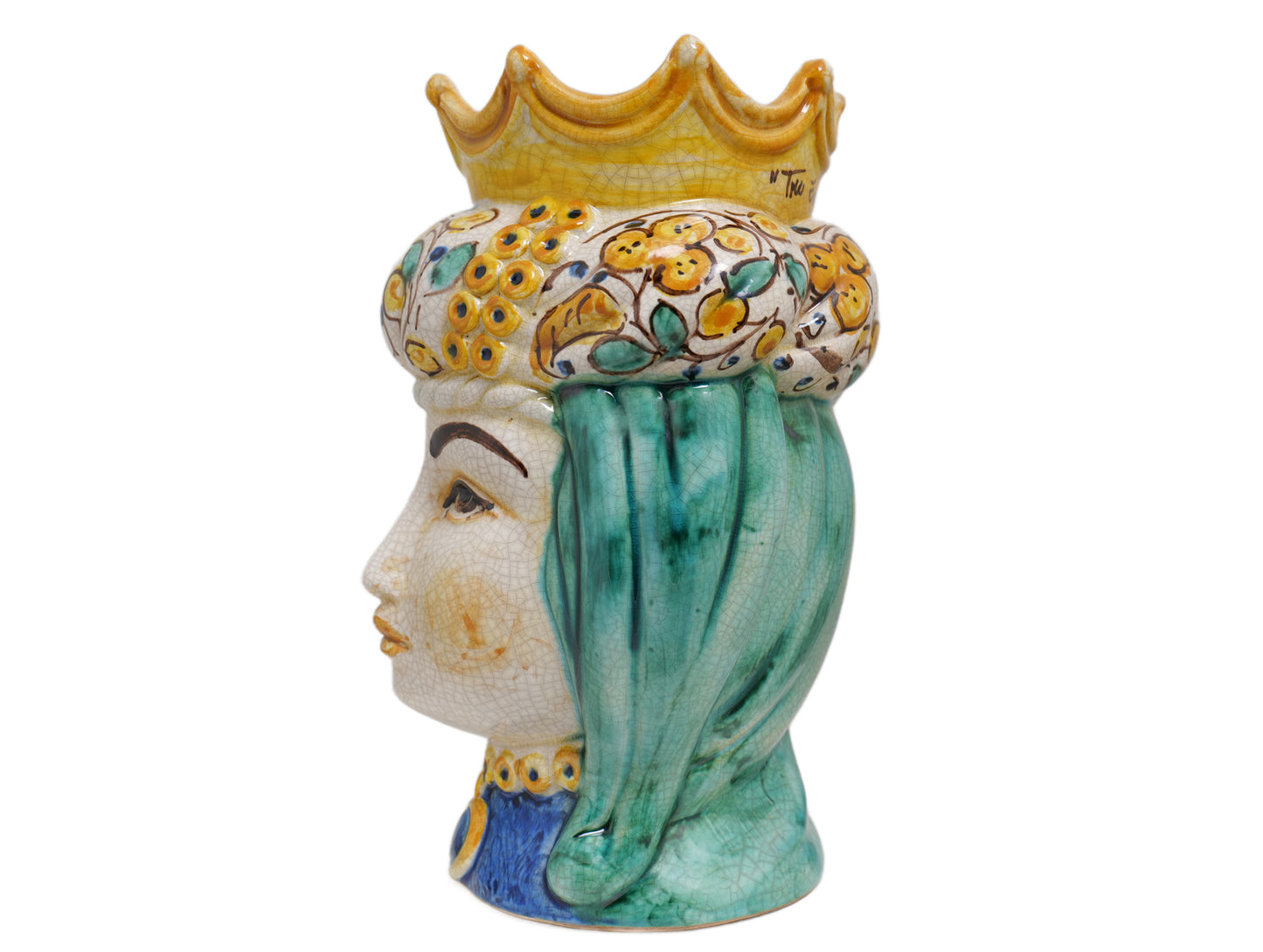 Polychrome Moor's head woman H 25 cm