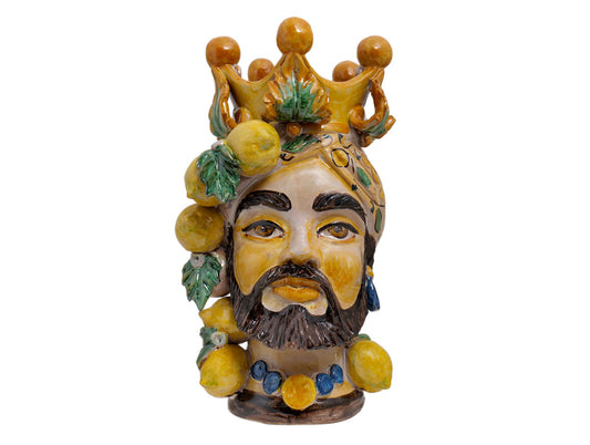 Polychrome Moor's Head Man H 32 "Lemons"