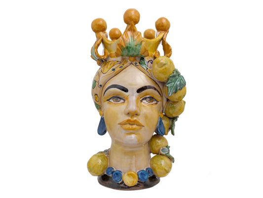 Polychrome Moor's Head Woman H 32 "Lemons"