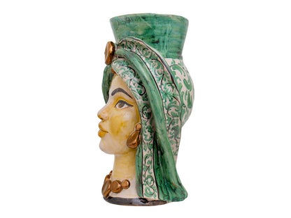 Pair of polychrome Moor's heads H 30 "bronze"
