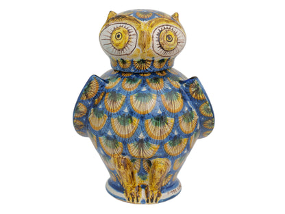 Owl H28 blue peacock feather decoration