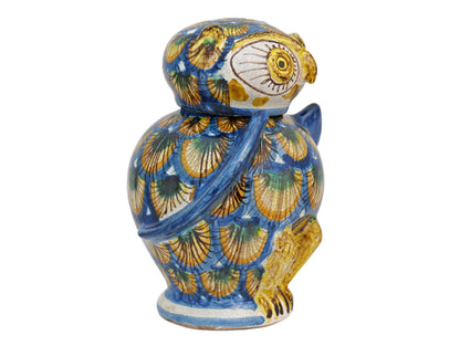 Civetta H18 decorazione penna pavone blu