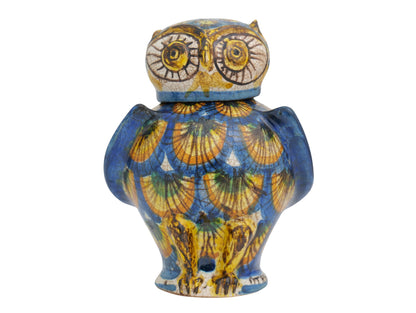 Civetta H13 decorazione penna pavone blu