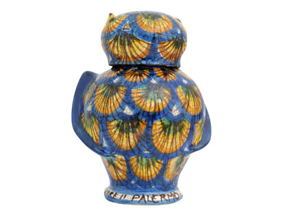 Civetta H13 decorazione penna pavone blu