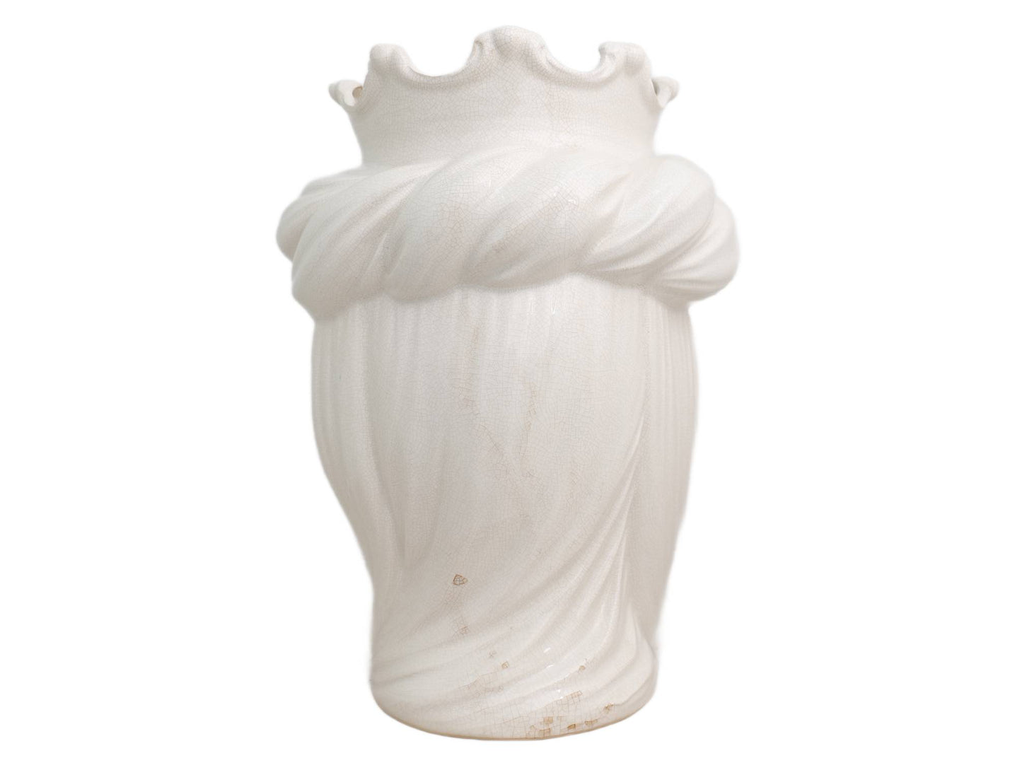 White shiny cracked Moor's head, 34 cm high
