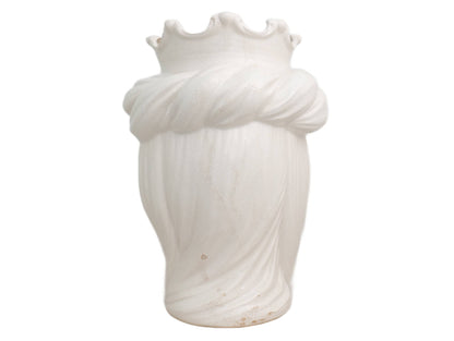 White shiny cracked Moor's head, 34 cm high