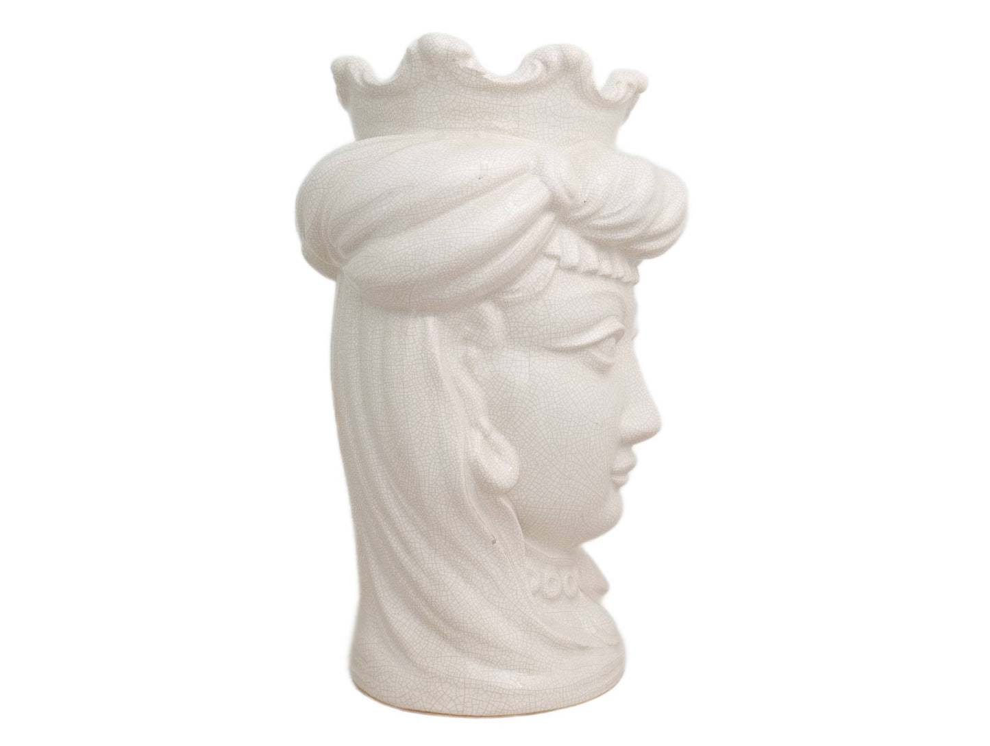 Testa di moro donna bianco lucido crettato h cm 34