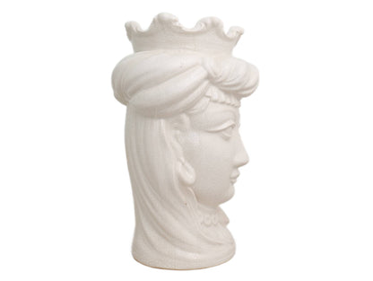 Testa di moro donna bianco lucido crettato h cm 34