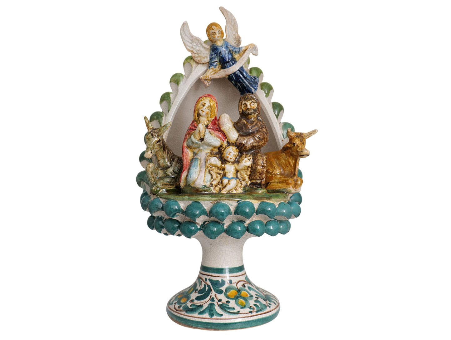 "Pine cone h 30" nativity scene