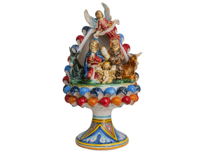 "Pine cone h 30" nativity scene