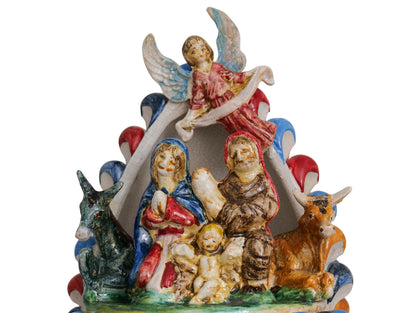 "Pine cone h 30" nativity scene