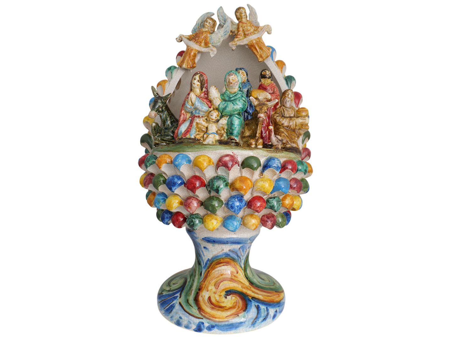 "Pine cone h 40" nativity scene