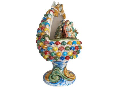 "Pine cone h 40" nativity scene