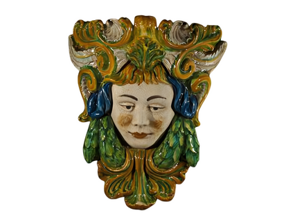 Polychrome wall head Woman H 40 cm