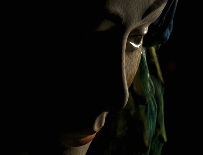 Polychrome wall head Woman H 40 cm