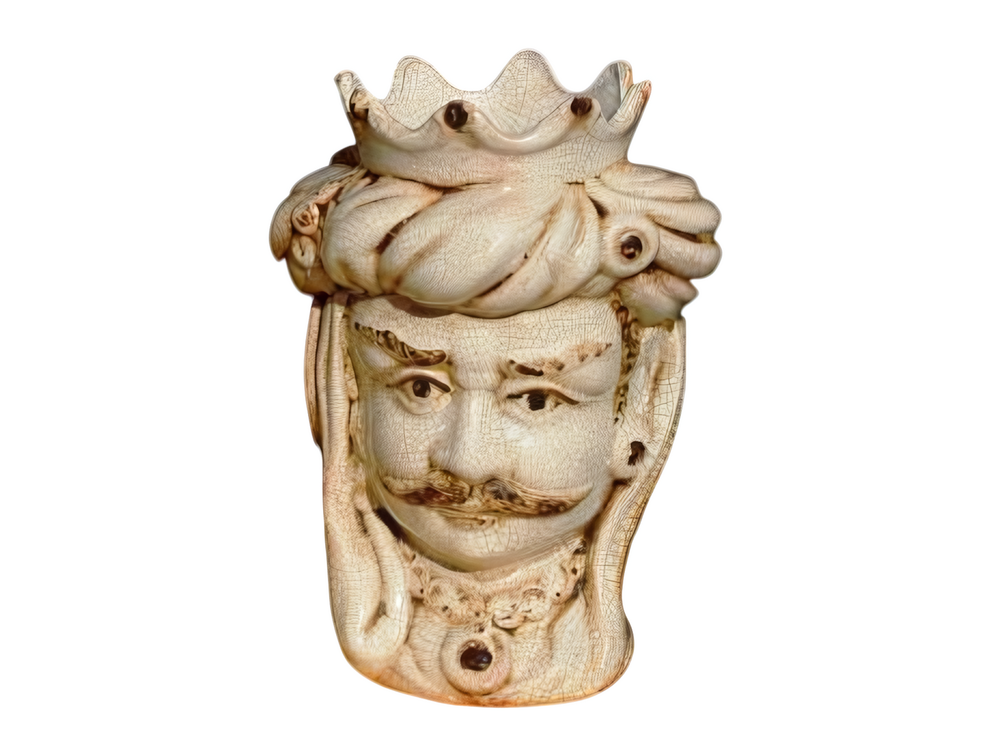 Testa di moro Uomo piccola bianco/ruggine H 14 cm