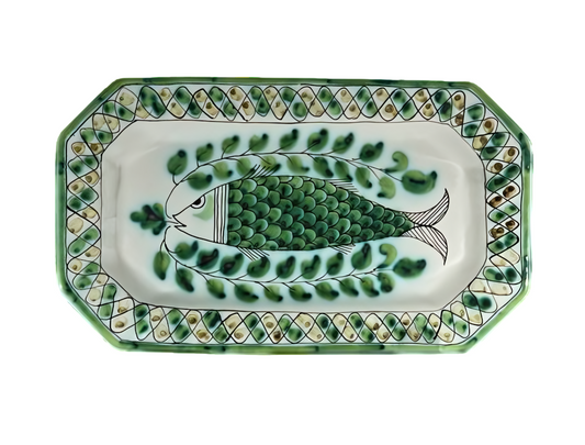 Long flat octagonal plate