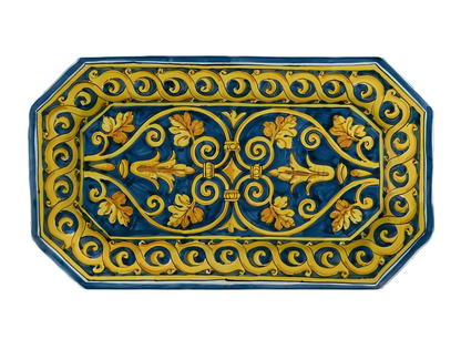 Long flat octagonal plate