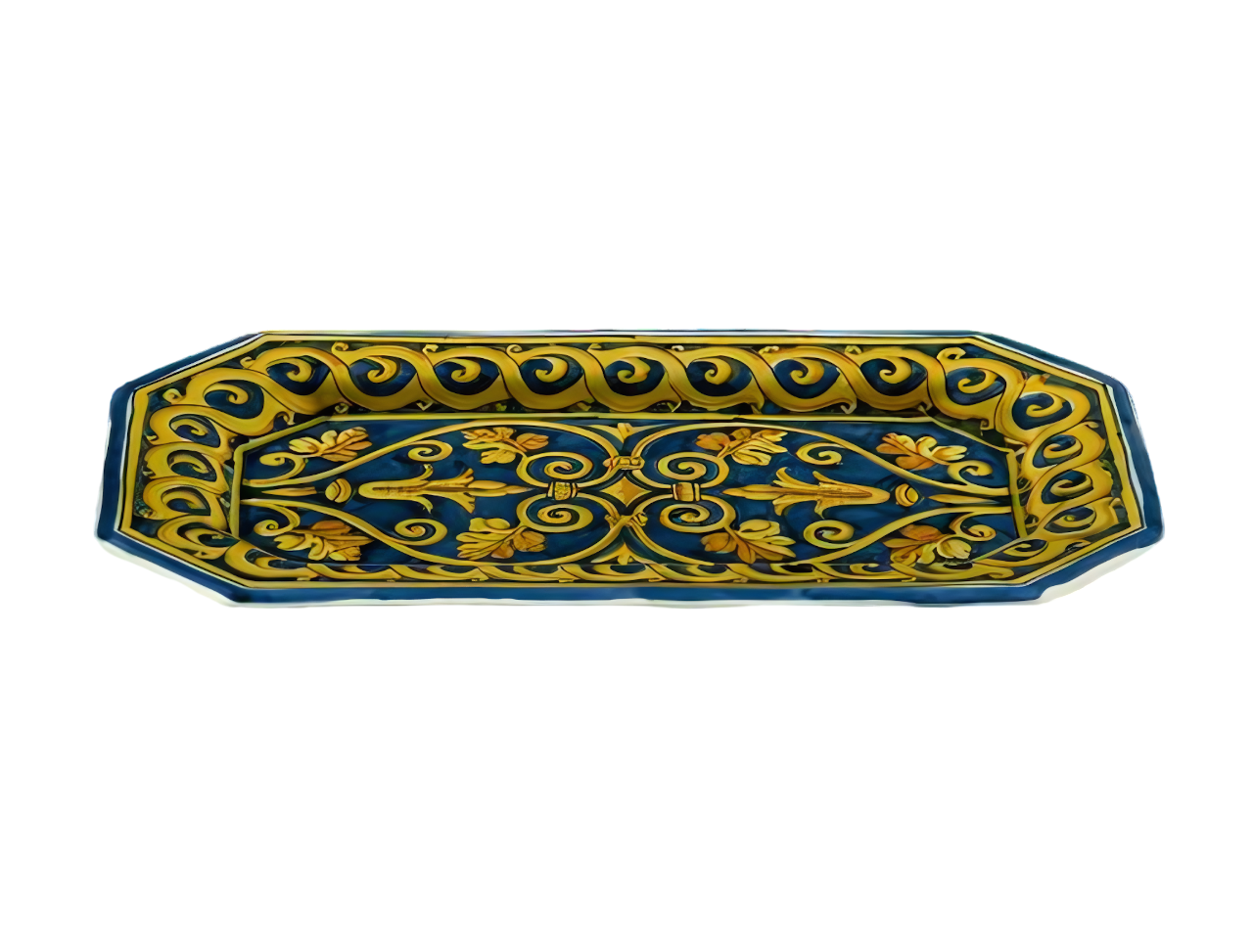 Long flat octagonal plate