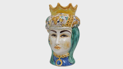 Polychrome Moor's head woman H 25 cm